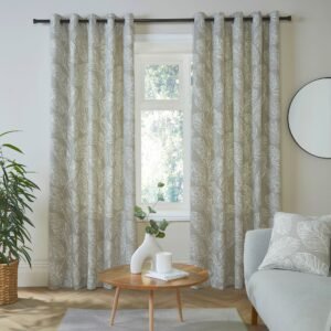 Fusion Matteo Ready Made Eyelet Curtains Natural