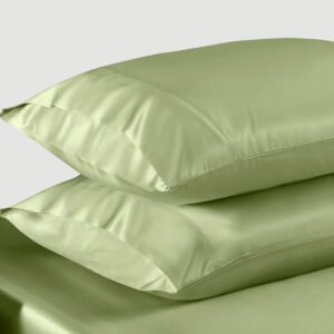 Mint Satin Silk Pillowcases Pair