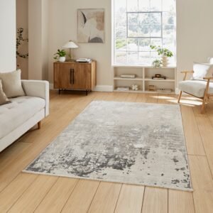 Mirage MR93 Metallic Effect Yarn Rug Grey