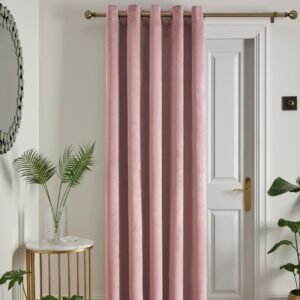 Laurence Llewelyn-Bowen Montrose 66x84 Eyelet Door Curtain Blush
