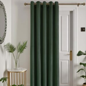 Laurence Llewelyn-Bowen Montrose 66x84 Eyelet Door Curtain Bottle Green