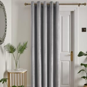Laurence Llewelyn-Bowen Montrose 66x84 Eyelet Door Curtain Silver