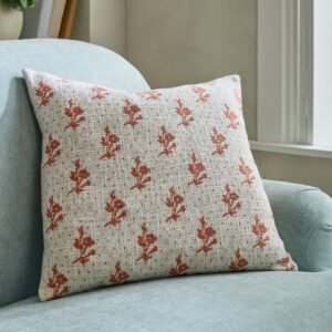 Laura Ashley Mountjoy Sprig 45cm x 45cm Filled Cushion Terracotta Orange