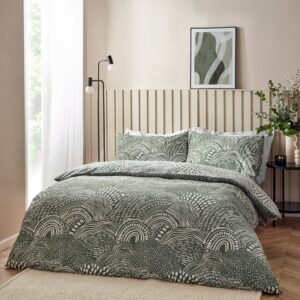 Nola Abstract Duvet Cover Bedding Set Olive