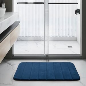 Navy Memory Foam Bathroom Mat