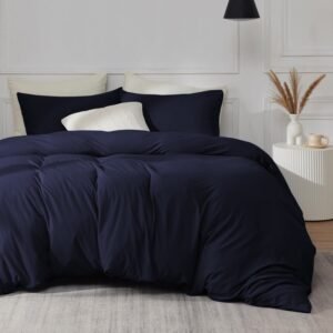 Plain Navy Duvet Cover & Pillowcases