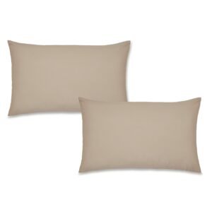 Catherine Lansfield Easy Iron Percale Weave Pillowcase Natural