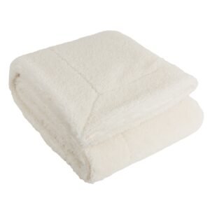 Olann Shearling Fleece 130cm x 180cm Throw Ecru