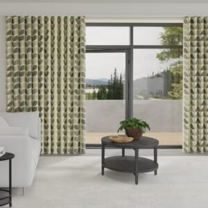 Orla Kiely Multi Stem Made to Measure Wave Curtain + FREE Track Warm Grey