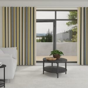 Orla Kiely Trio Stem Made to Measure Wave Curtain + FREE Track Ochre Multi
