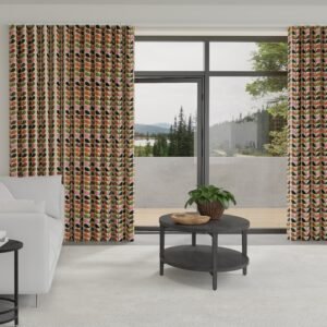 Orla Kiely Multi Stem Made to Measure Wave Curtain + FREE Track Pink Red