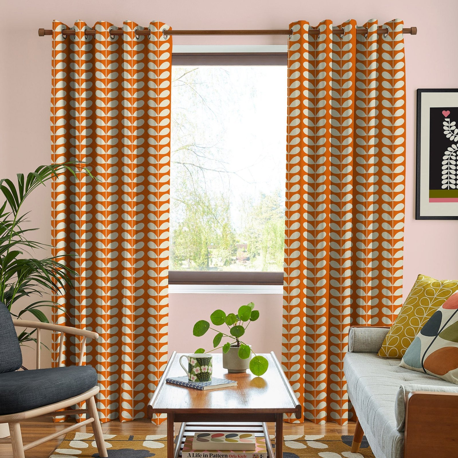 Orla Kiely Solid Stem Made to Measure Curtain Tomato - Image 3