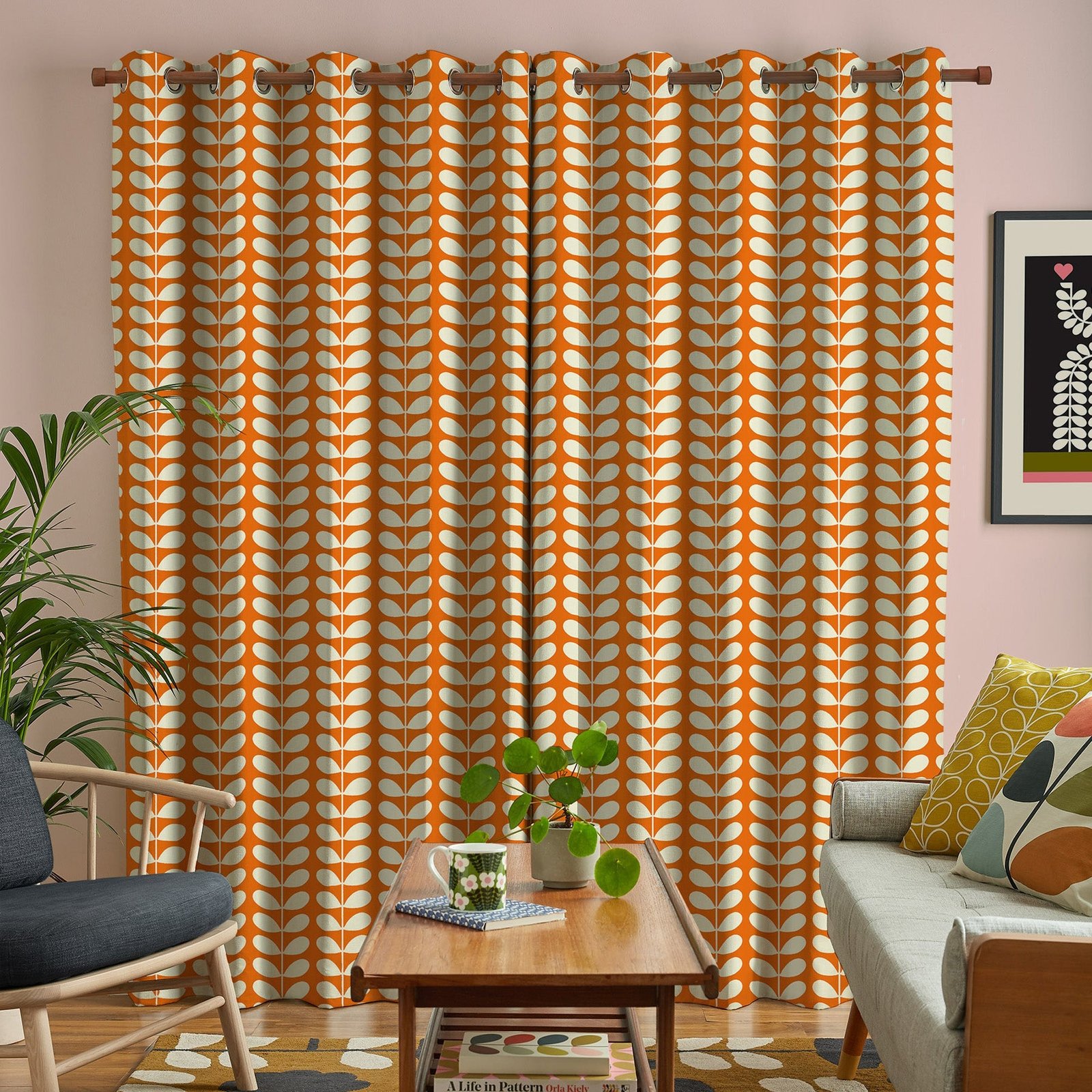 Orla Kiely Solid Stem Made to Measure Curtain Tomato - Image 2