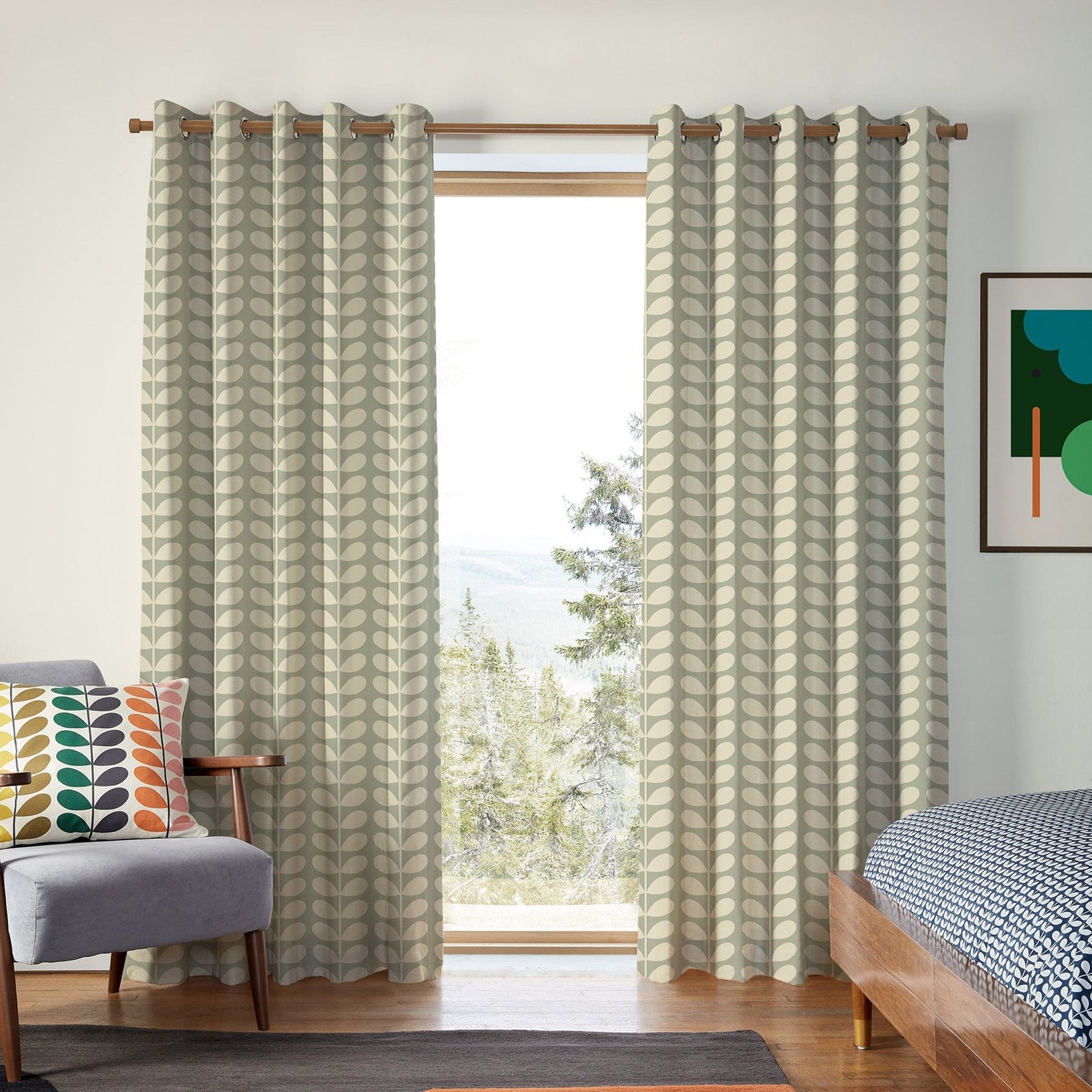 Orla Kiely Solid Stem Made to Measure Curtain Pebble - Image 3