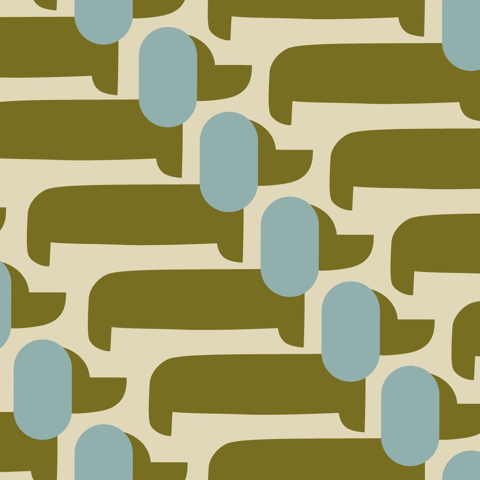 Orla Kiely Dog Show Made to Measure Wave Curtain + FREE Track Seagrass - Image 3