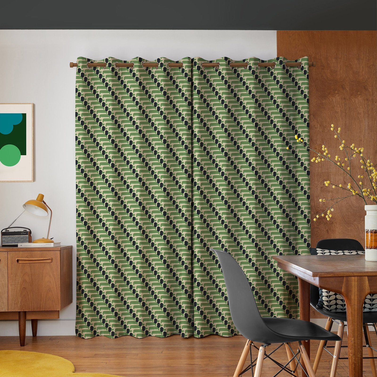 Orla Kiely Dog Show Made to Measure Curtain Green - Image 2