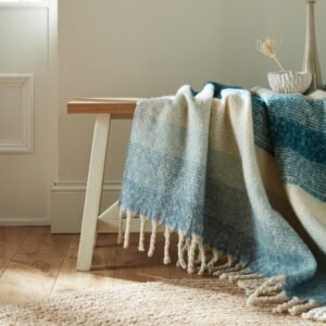 Laura Ashley Ortonby 130cm x 170cm Throw Newport Blue