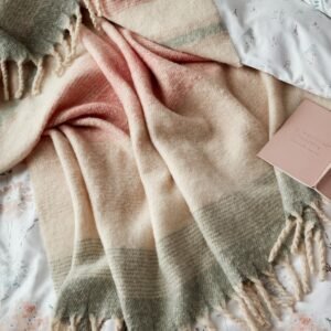 Laura Ashley Ortonby 130cm x 170cm Throw Plaster Pink