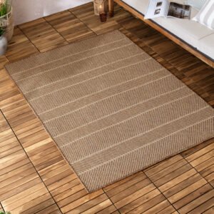 Yard Pentle Jute Effect Indoor Outdoor 120cm x 170cm Rug Natural