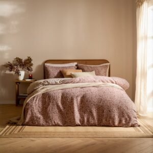 Yard Perrie Leaf Muslin Duvet Cover Bedding Set Cinnamon