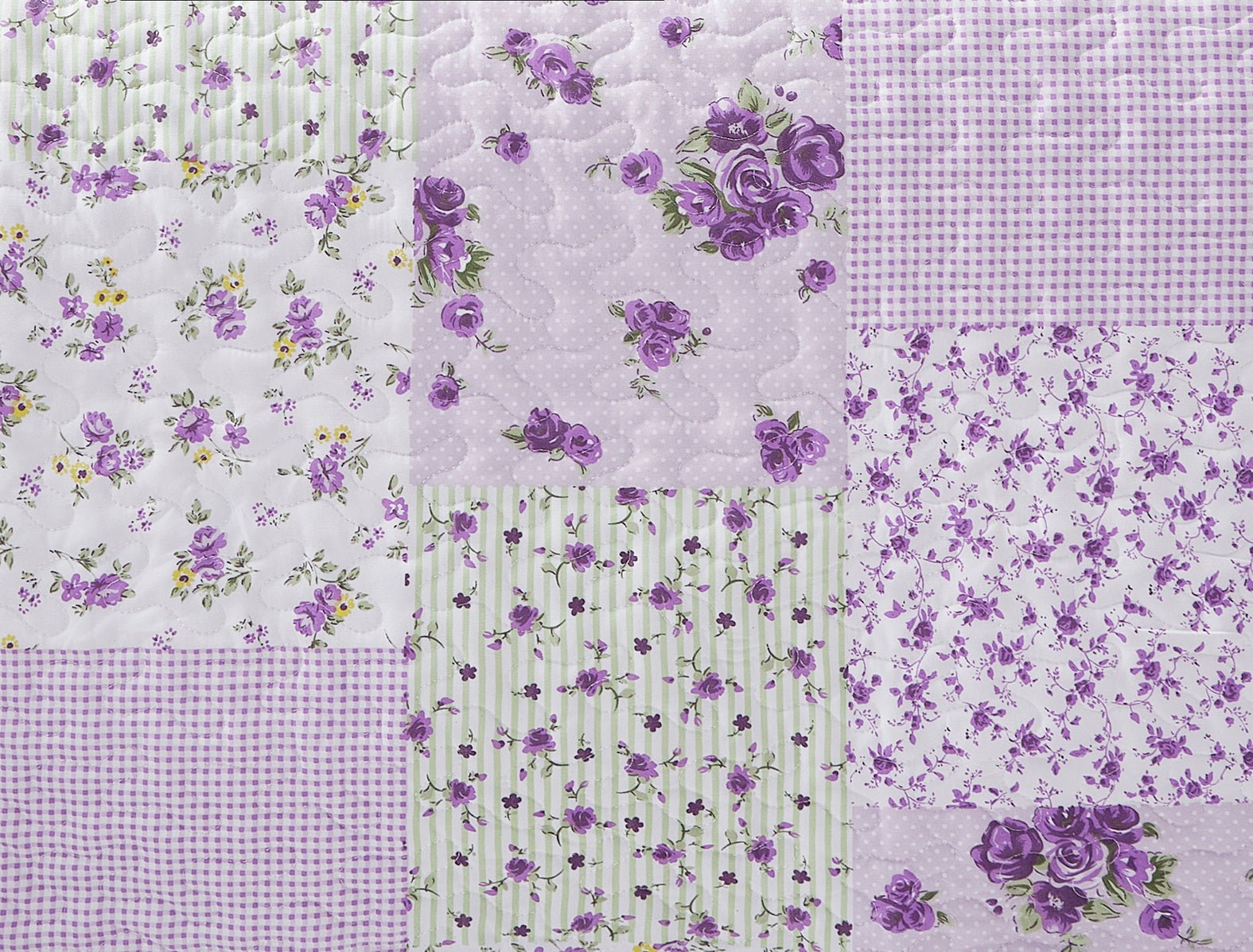 Luxury Quilted Patchwork Embroidered Bedspread Comforter with Pillow Case - Image 46