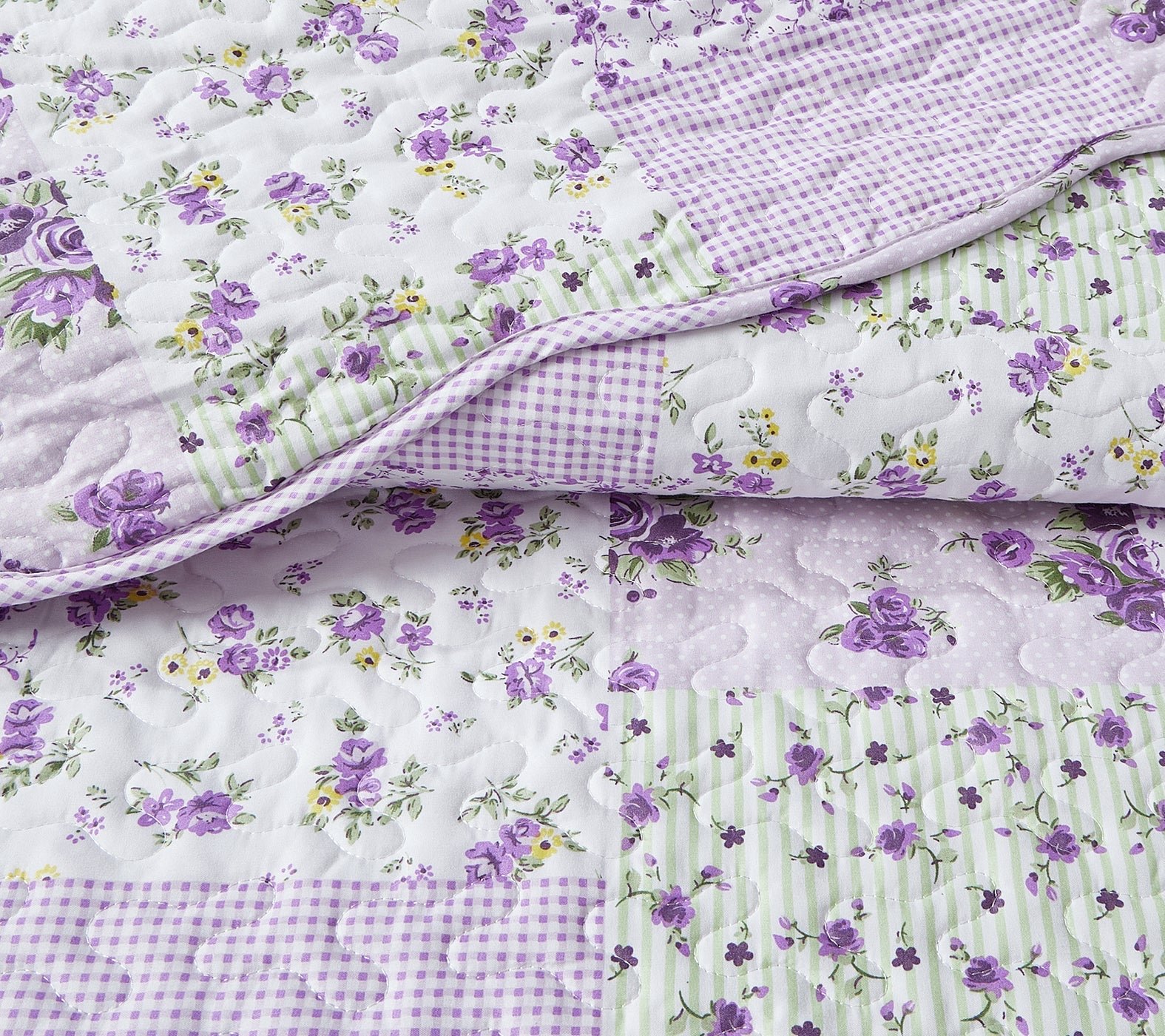 Luxury Quilted Patchwork Embroidered Bedspread Comforter with Pillow Case - Image 47