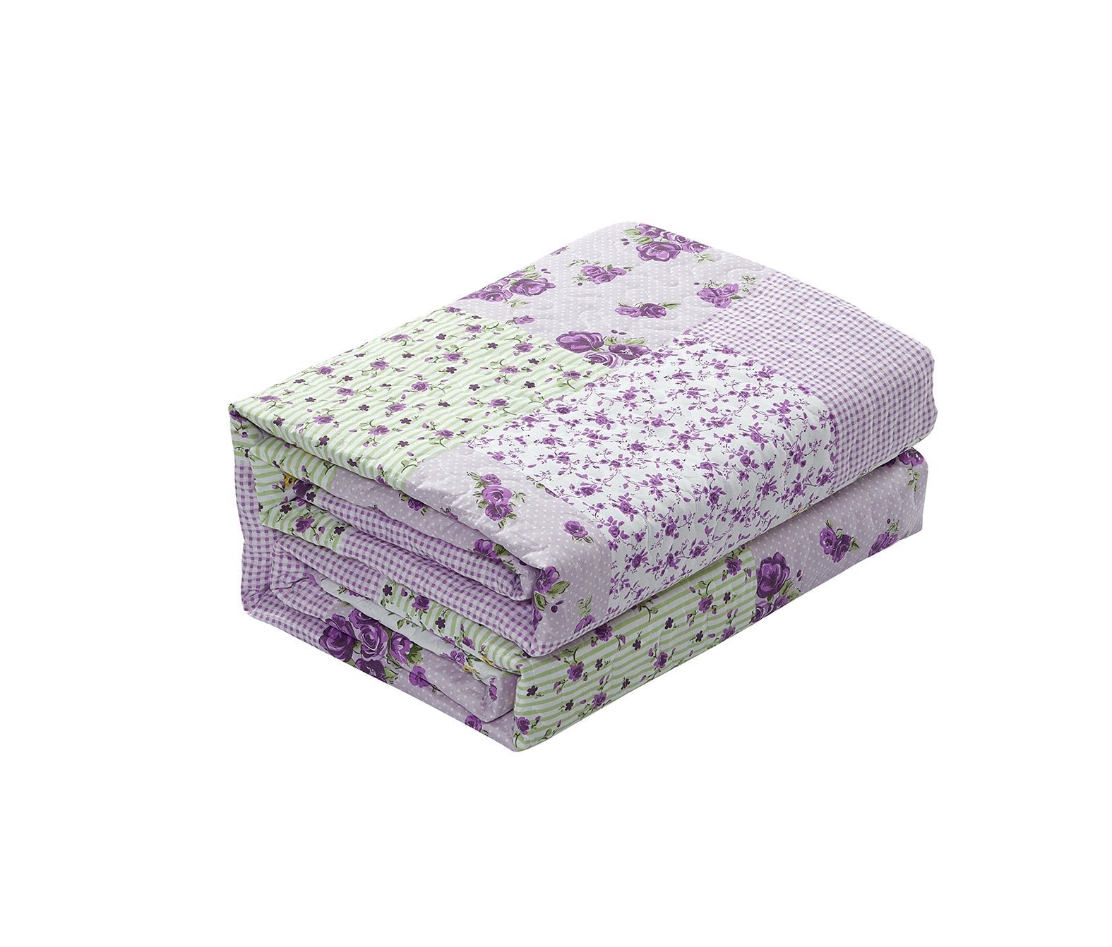 Luxury Quilted Patchwork Embroidered Bedspread Comforter with Pillow Case - Image 50