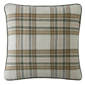 Laura Ashley Padbury Check 45cm x 45cm Filled Cushion Olive