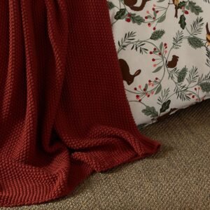 Laura Ashley Parker 125cm x 150cm Throw Terracotta