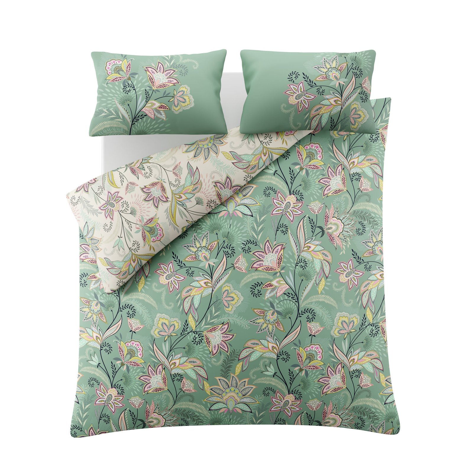 Sara Miller Passiflora Duvet Cover Bedding Set Light Stone Sage - Image 5