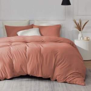 Solid Colour Peach Bedding with Pillowcases