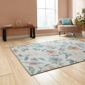 Catherine Lansfield Pipa Floral Rug Blue