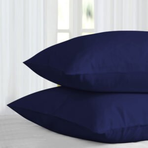 Navy Pillow cases Plain Dye Pair