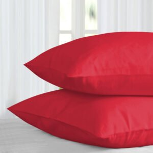Red Pillowcase Plain Dye Pair