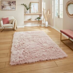 Polar Plush Shaggy Rug Rose