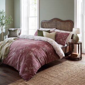 Laura Ashley Pussy Willow Duvet Cover Bedding Set Plum Purple