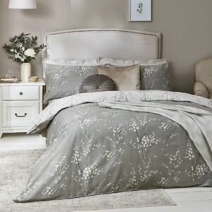 Laura Ashley Pussy Willow Duvet Cover Bedding Set Steel