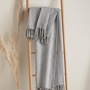 Drift Quinn Woven Stripe Throw  Grey
