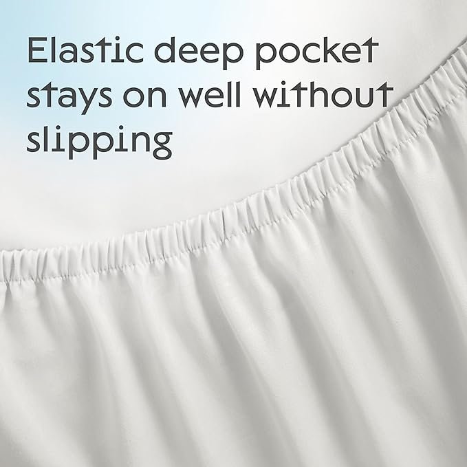 Quilted Fitted Mattress Protector Bedding Mattress Cover Topper Protection Extra Deep Stretches 35Cm - Image 4