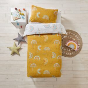 Little Furn Rainbow Tribe Double Childrens Bedding Mustard