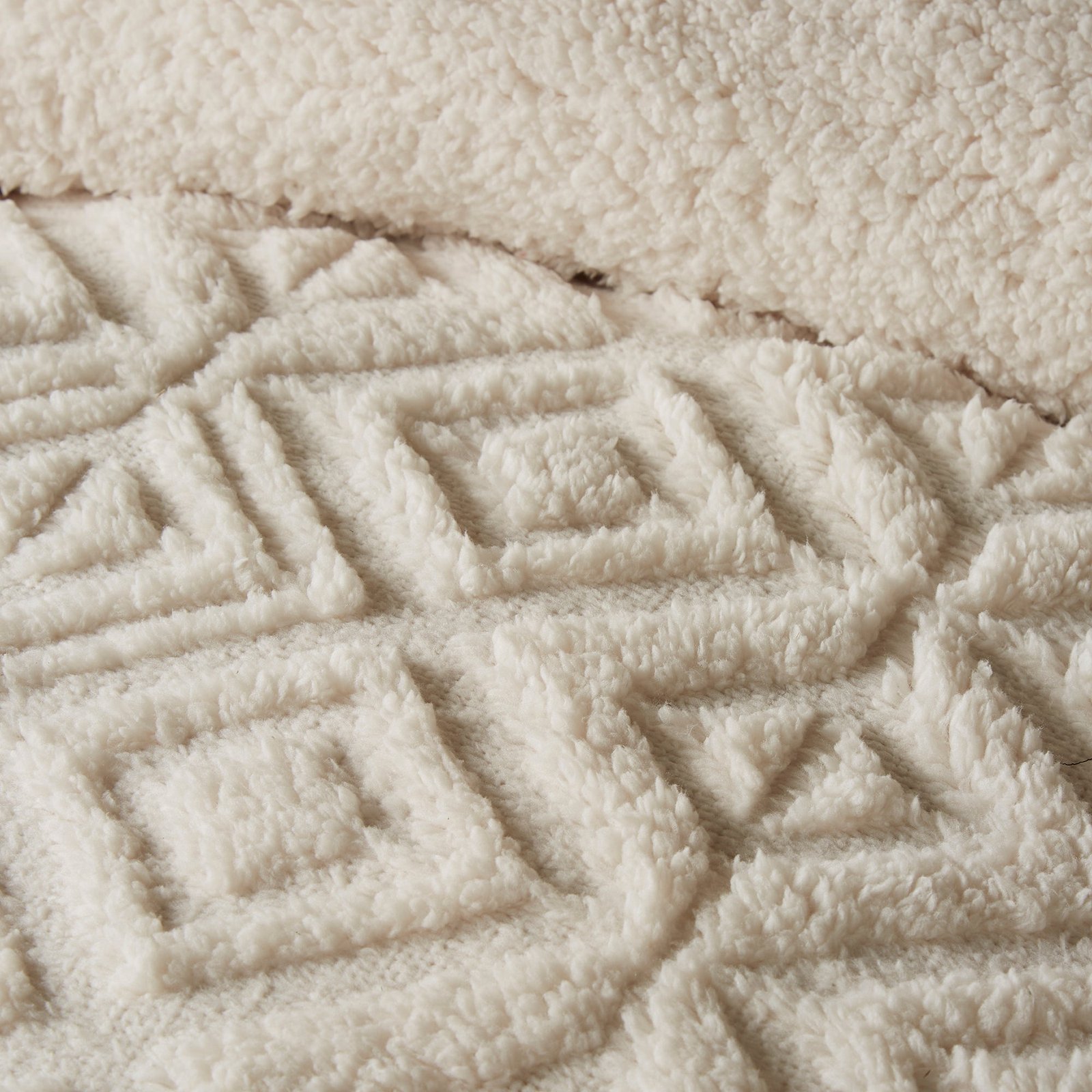 Fusion Romo Fleece and Sherpa Duvet Cover Bedding Set Natural - Image 4