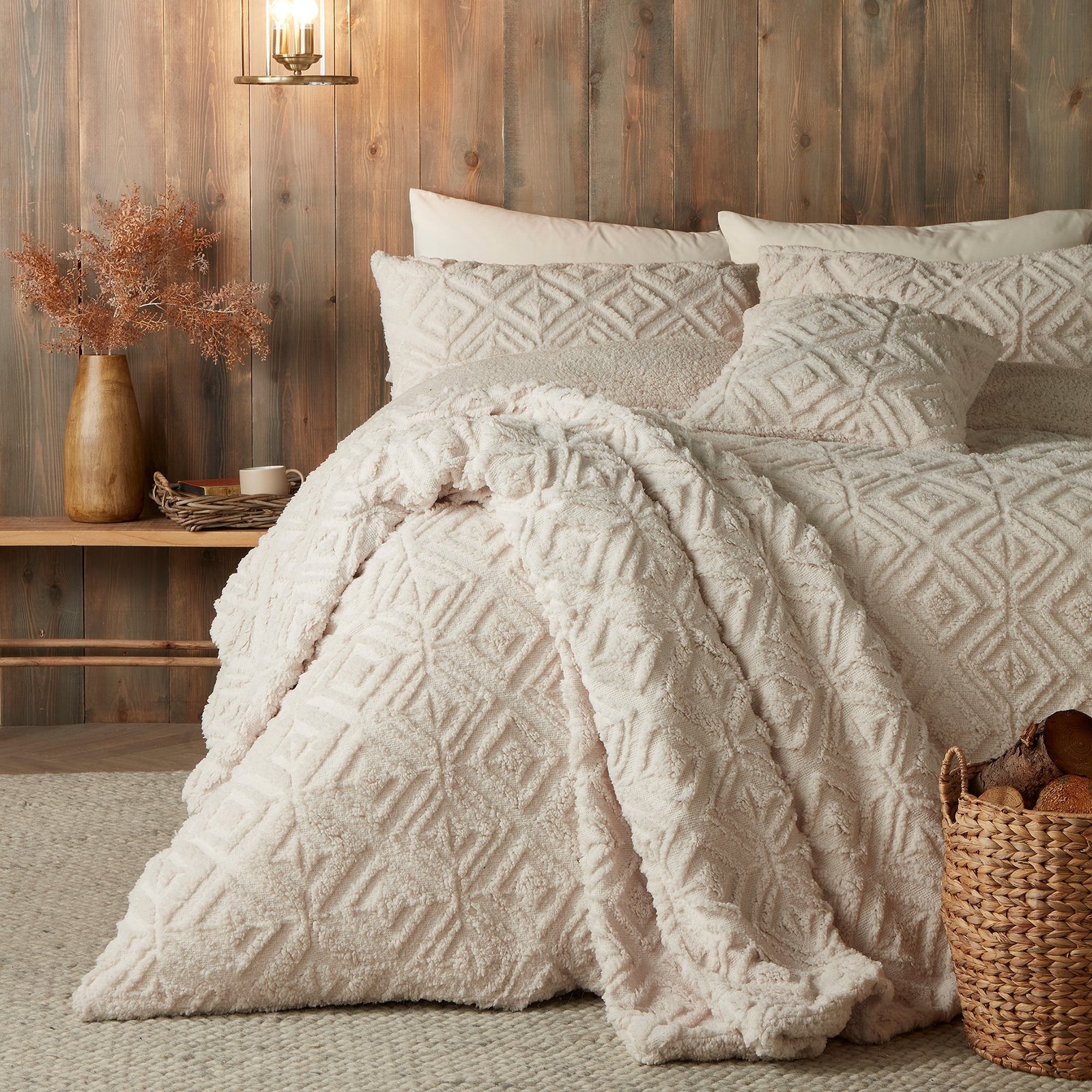 Fusion Romo Fleece and Sherpa Duvet Cover Bedding Set Natural - Image 3
