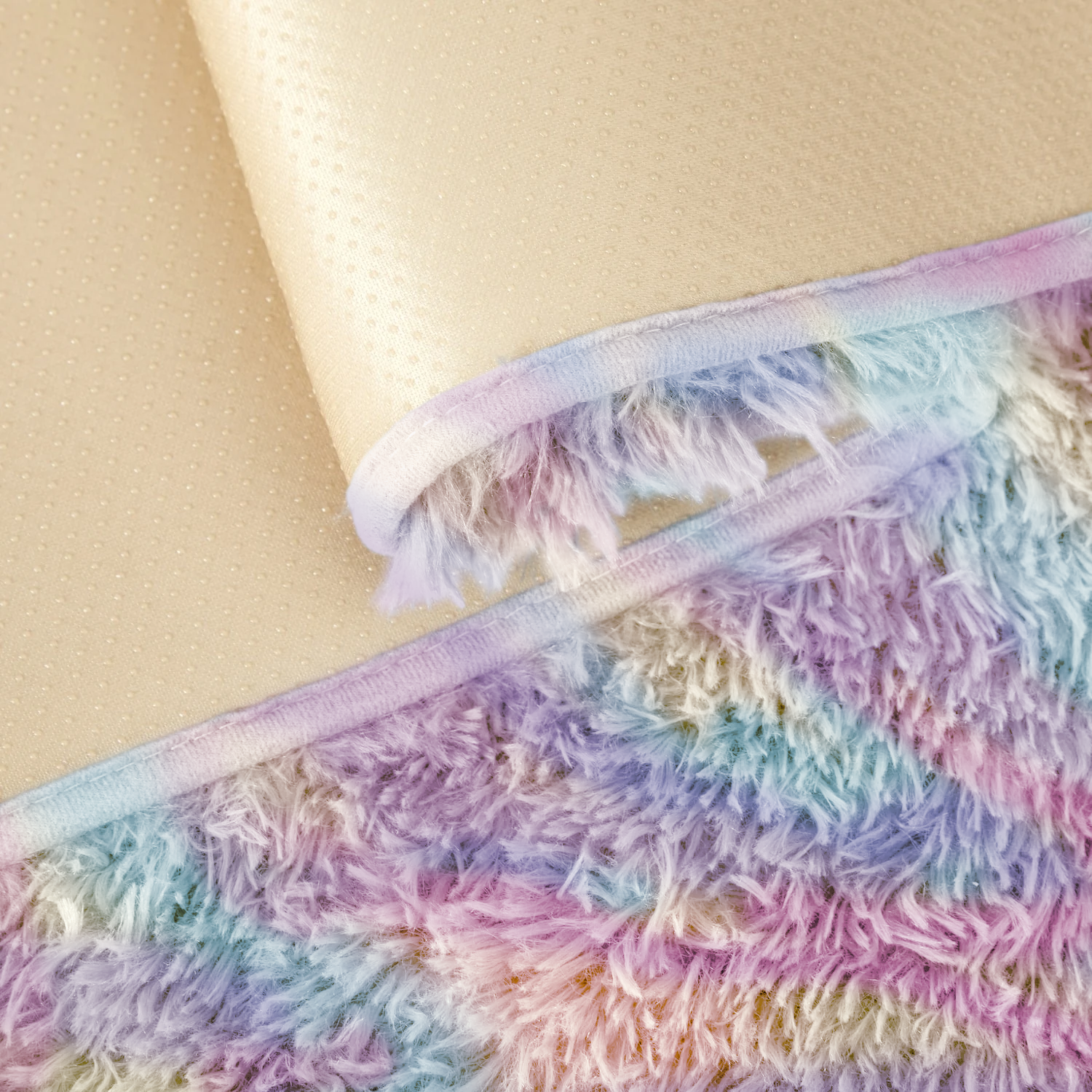 Large Rainbow Rug Shaggy Soft Deep Pile - Image 3