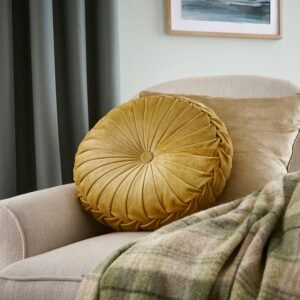 Laura Ashley Rosanna 35cm x 14cm Round Filled Cushion Amber