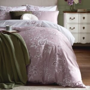 Laura Ashley Rowsham Garden Duvet Cover Bedding Set Dark Blush