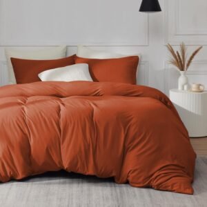 Plain Dye Rust Bedding With Matching Pillowcase Pair