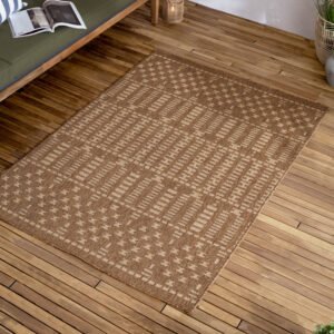 Yard Sea Grove Jute Effect Indoor Outdoor 120cm x 170cm Rug Natural
