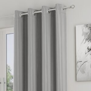 Supersoft Thermal Ready Made Eyelet Door Curtain 66'' x 84'' Grey