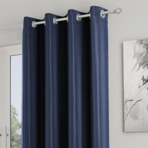 Supersoft Thermal Ready Made Eyelet Door Curtain 66'' x 84'' Navy