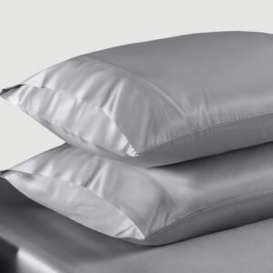 Silver Satin Silk Pillowcase for hair